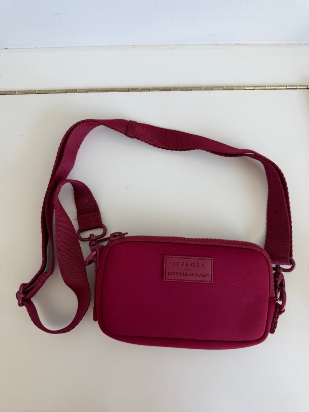 Sephora x Dagne Dover Mara Phone Sling Crossbody Bag Burgundy Red